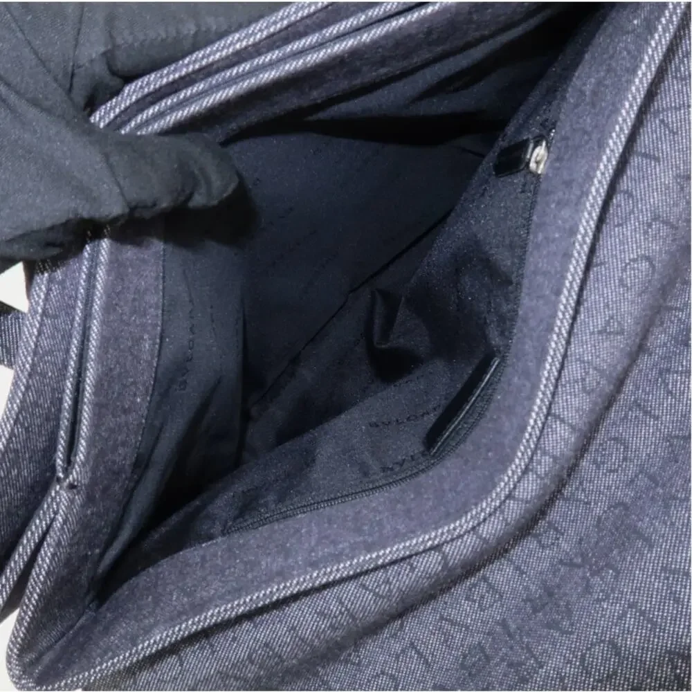 💎✨Authentic✨💎BVLGARI Logo Mania Canvas Leather Tote Bag Hand Bag Black - Picture 14 of 17